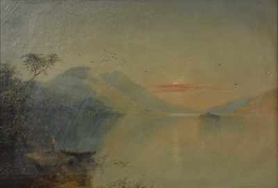 Lot 366 - Attributed to James Baker Pyne, Evening - Lake Killarney, Ireland.