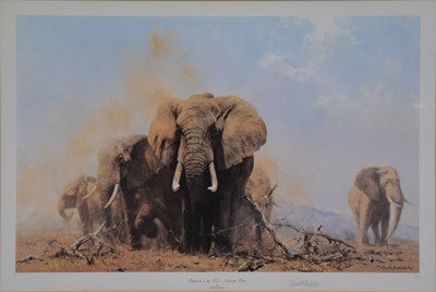 Lot 219 - David Shepherd, Elephants in the Tsavo National Park