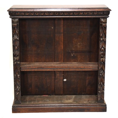 Lot 257 - Victorian carved oak open bookcase