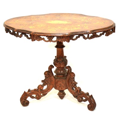 Lot 328 - Continental walnut and marquetry table