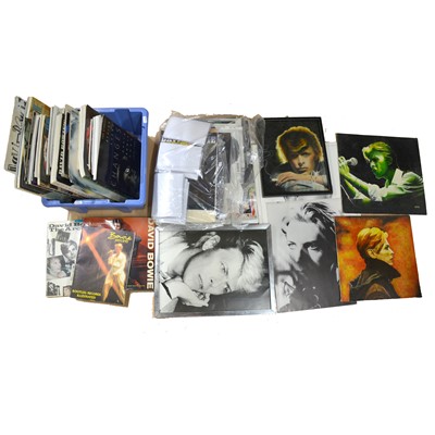 Lot 232 - David Bowie memorabilia, including books, tour programmes and pictures.