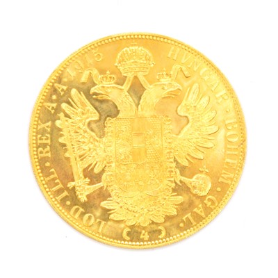 Lot 114 - An Austrian Gold 4 Ducat Coin, 1915 restrike.