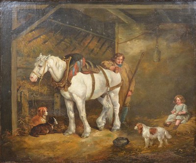 Lot 340 - G Morland, Barn interior