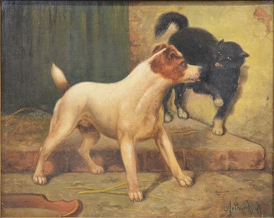 Lot 348 - Arthur Batt, Terrier and Cat