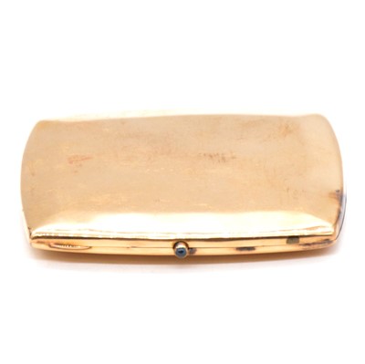 Lot 112 - A yellow metal cigarette case.