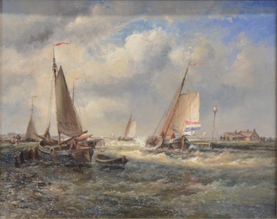 Lot 299 - T Larson, A pair of Dutch marine scenes