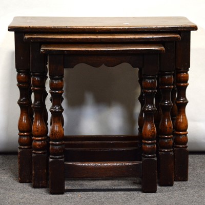 Lot 509 - Nest of three stained oak coffee tables