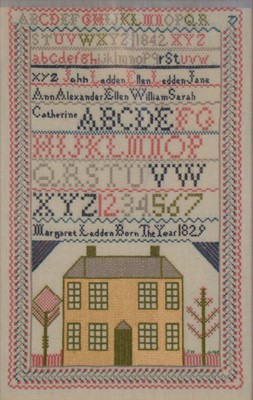 Lot 331 - Replica hand made Margaret Ledden sampler and others