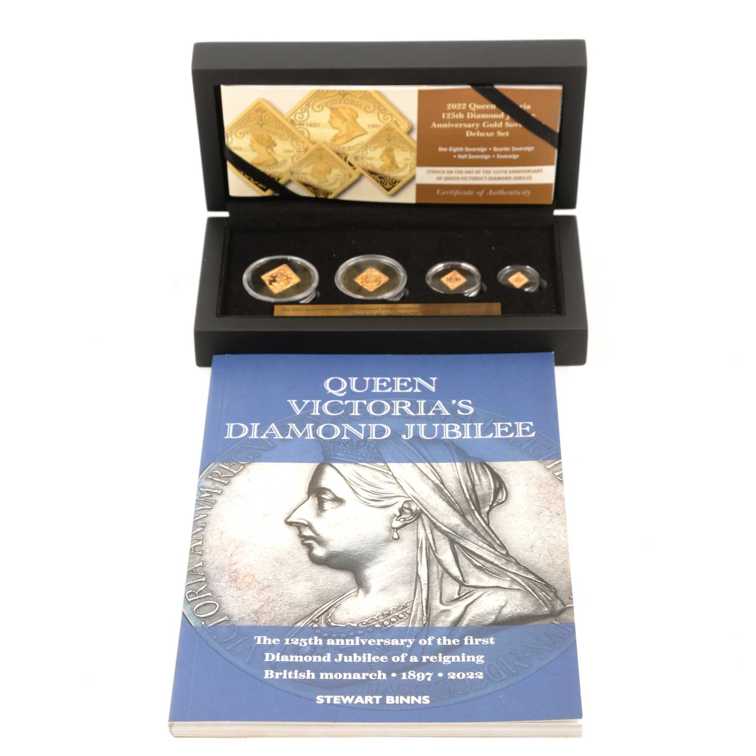 Lot 253 - 2022 Queen Victoria 125th Diamond Jubilee Anniversary Gold Sovereign Deluxe Set.
