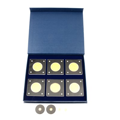 Lot 257 - Six 24 carat gold coins, and four other gold coins.