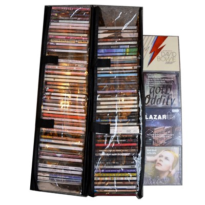 Lot 141 - David Bowie CDs, two carry cases including The Many Faces of David Bowie etc