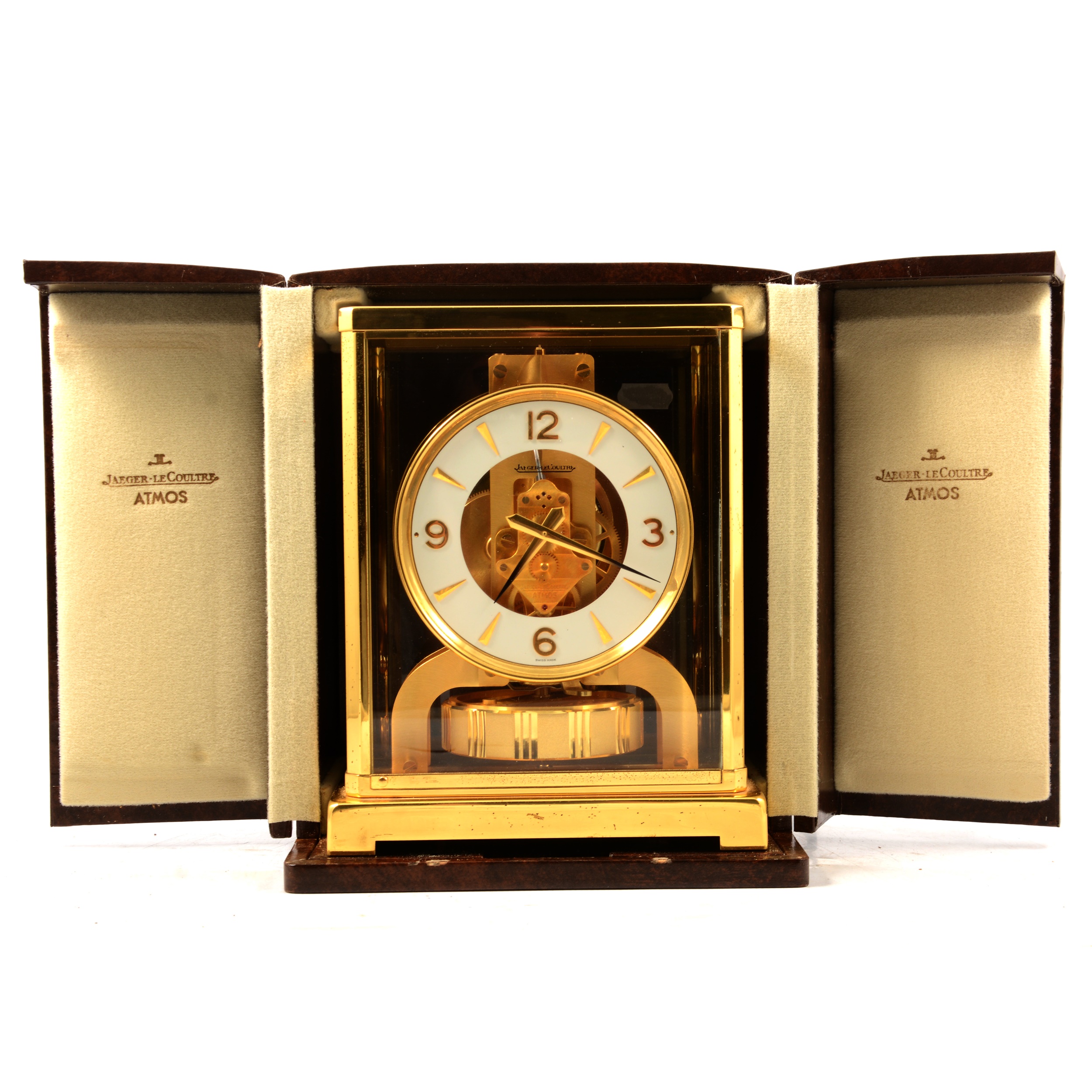 Lot 104 A Jaeger leCoultre Atmos clock with case