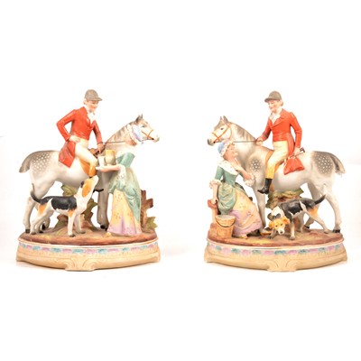 Lot 26 - Pair of Continental figural groups.