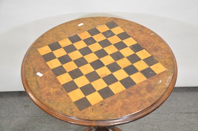 Lot 555 - Victorian inlaid walnut chess table