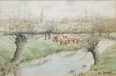 Lot 307 - George Toseland, 8 paintings of Northamptonshire.