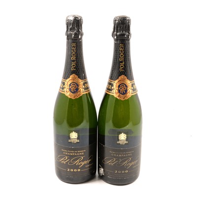 Lot 237 - Pol Roger, 2 bottles of 2000 vintage champagne
