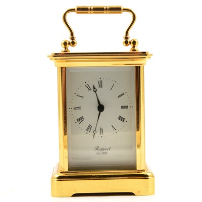 Lot 138 - Rapport - a gilt metal carriage style timepiece clock.