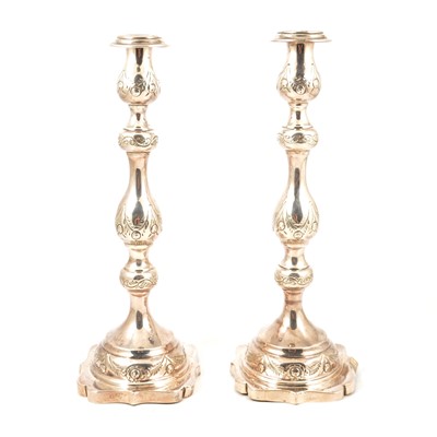 Lot 270 - A pair of silver candlesticks, London 1931.