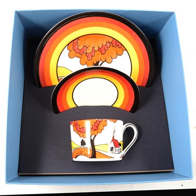 Lot 42 - Wedgwood Clarice Cliff and Susie Cooper trios.