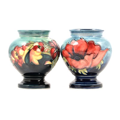Lot 1 - Two Moorcroft vases, Spring Flowers and Anemone.