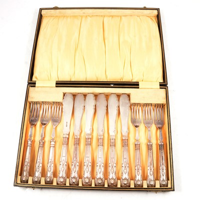 Lot 260 - Set of six fish knives and forks