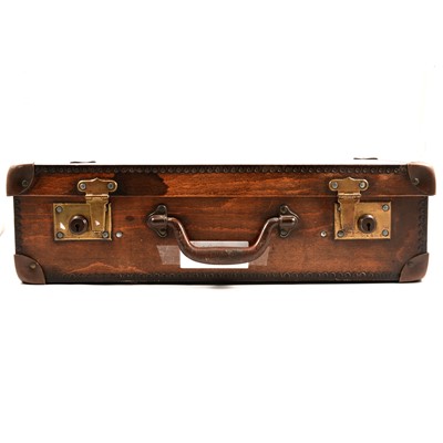 Lot 200 - Plywood suitcase with metal mounts