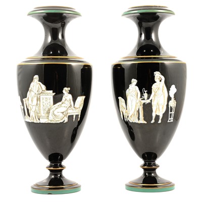 Lot 6 - Two Grecian style black vases