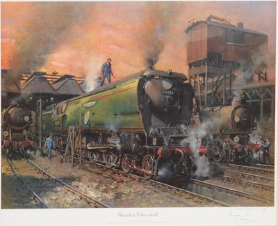 Lot 378 - Terence Cuneo, two large limited edition colour prints, King George V and Winston Churchill