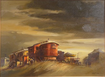 Lot 321 - David Weston, Dusk at Syston Fair