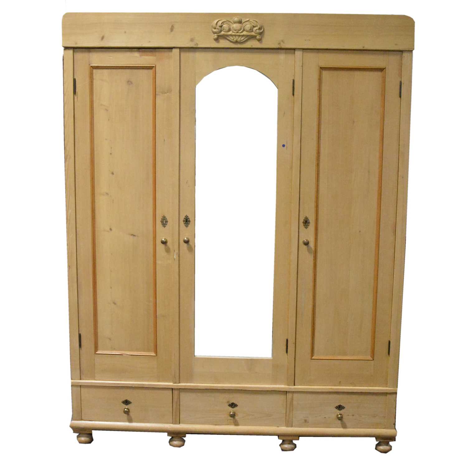 Lot 577 - Pine wardrobe