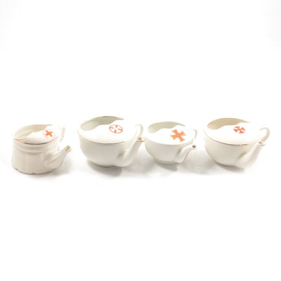 Lot 204 - Collection of pottery invalid feeding cups