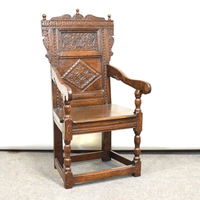 Lot 408 - Oak wainscot chair