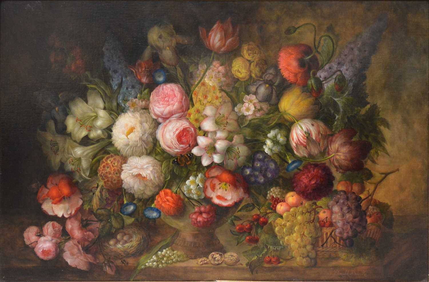 Lot 333 - Donald Brooke, Still life of flowers in a vase