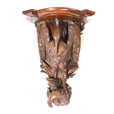 Lot 412 - Victorian carved oak wall bracket