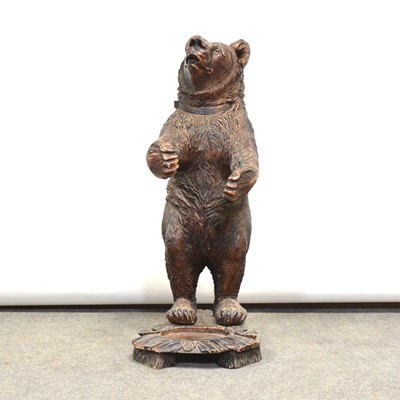 Lot 325 - Black Forest carved bear stick-stand, resin