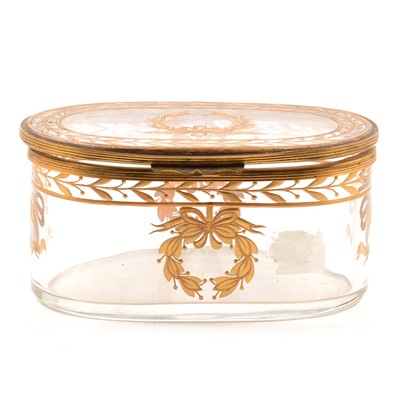 Lot 47 - 19th century French gilt and enamelled glass box and cover