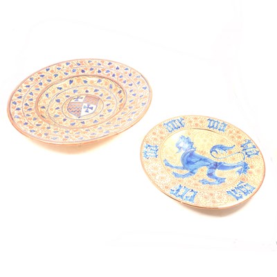Lot 44 - Large Hispano Moresque lustreware charger and another lustre dish