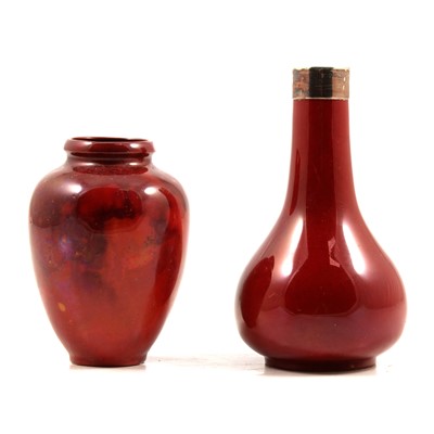 Lot 4 - Bernard Moore - two small flambe vases.