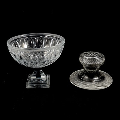 Lot 44 - Irish glass pineapple stand, and a pedestal bowl