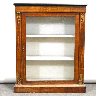 Lot 423 - Victorian inlaid walnut vitrine