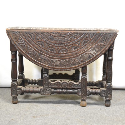 Lot 515 - Irish carved bog oak table