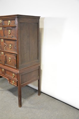 Lot 351 - Jacobean oak chest on stand