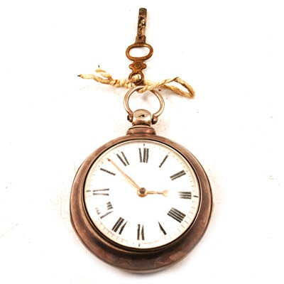 Lot 333 - A Victorian silver pair cased pocket watch.