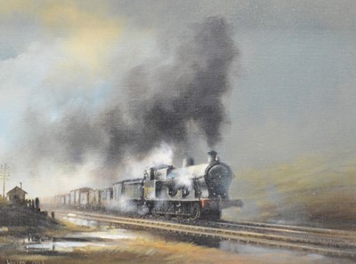 Lot 248 - David Weston, LMS '9395' locomotive over the Yorkshire Moors