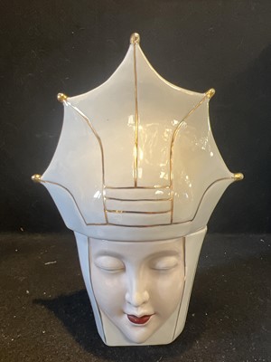 Lot 5 - Art Deco porcelain figural bonbonnier, signed Robj