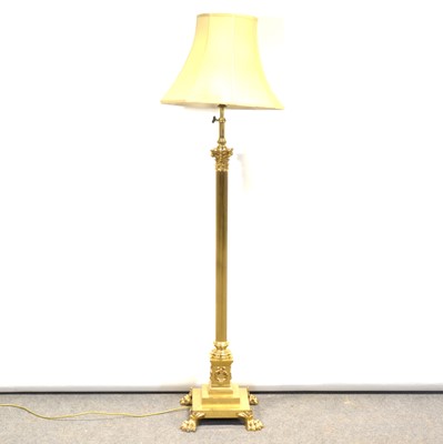 Lot 473 - Brass standard lamp