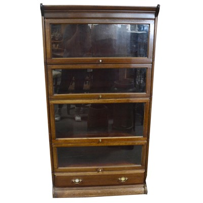 Lot 308 - Four-height sectional bookcase, Globe Wernicke style