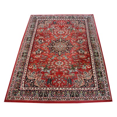 Lot 411 - Pair of machine-made Tabriz pattern rugs, each...