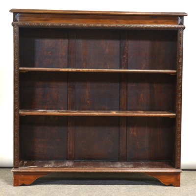 Lot 351 - Stained walnut open bookcase