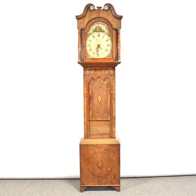 Lot 295 - Early Victorian oak and mahogany longcase clock, T & C King, Leicester